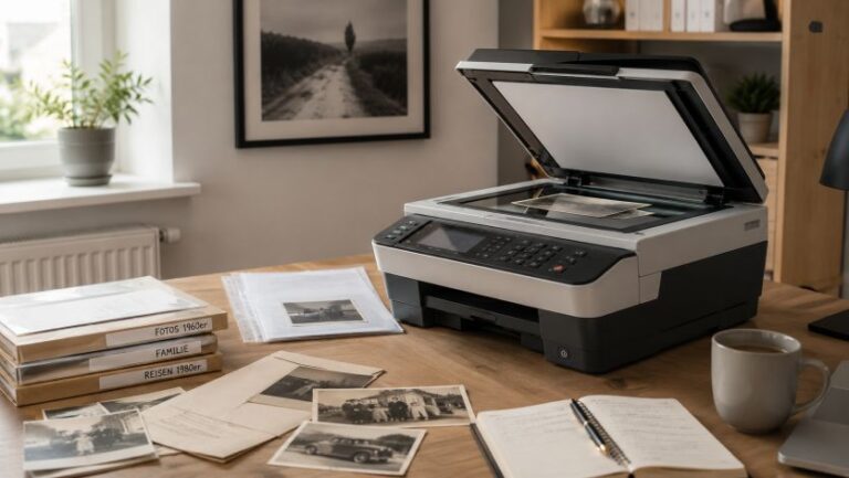 HP OfficeJet Pro 9025e zieht kleine Karten schräg durch den hinteren Einzug